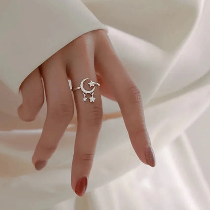 Celeste Noir Lunar Charm Ring