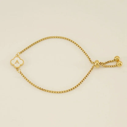 Pearl Clover Custom Letter Bracelet