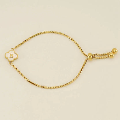 Pearl Clover Custom Letter Bracelet
