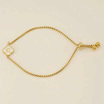 Pearl Clover Custom Letter Bracelet