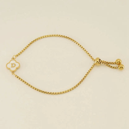 Pearl Clover Custom Letter Bracelet
