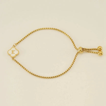 Pearl Clover Custom Letter Bracelet