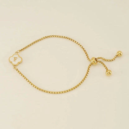 Pearl Clover Custom Letter Bracelet