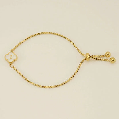 Pearl Clover Custom Letter Bracelet