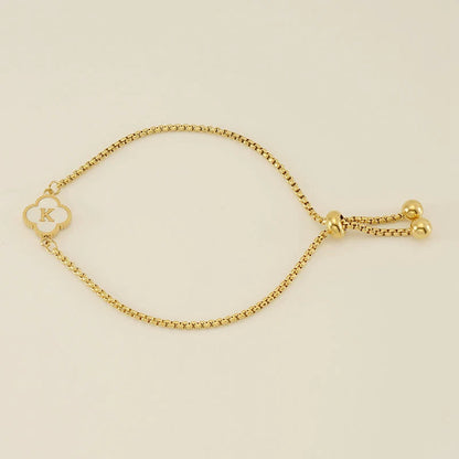 Pearl Clover Custom Letter Bracelet