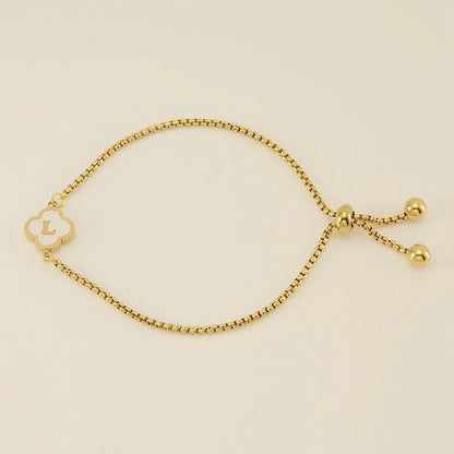 Pearl Clover Custom Letter Bracelet