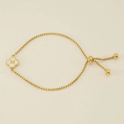 Pearl Clover Custom Letter Bracelet