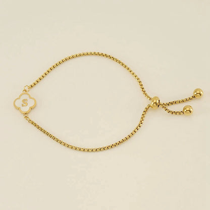 Pearl Clover Custom Letter Bracelet