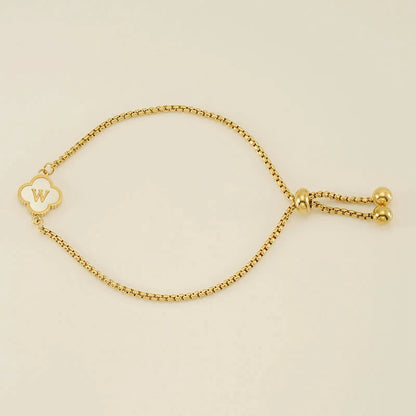 Pearl Clover Custom Letter Bracelet