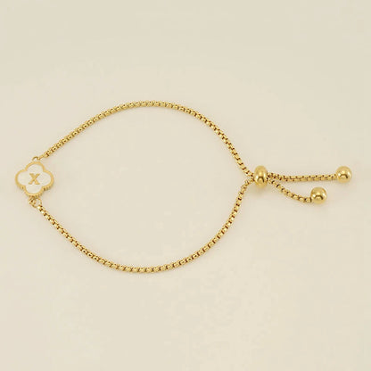 Pearl Clover Custom Letter Bracelet